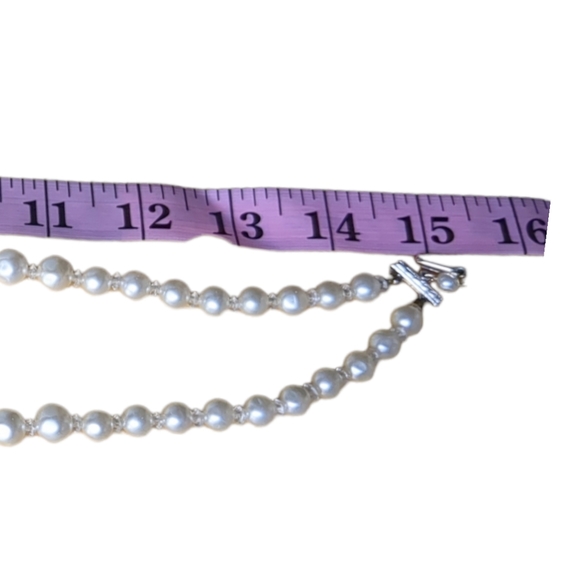 White Pearl and Beautiful Australia Crystal White AB Sparkly Rainbow Necklace - Picture 8 of 10